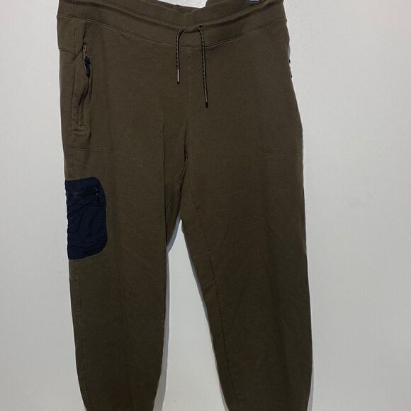 Columbia Men's Elastic Waist Drawstring Jogger Cropped Sweatpants Green Large - Picture 1 of 10